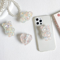 彩色小熊手機氣囊支架穩固背貼可伸縮桌面看劇隨身小眾便攜ins風