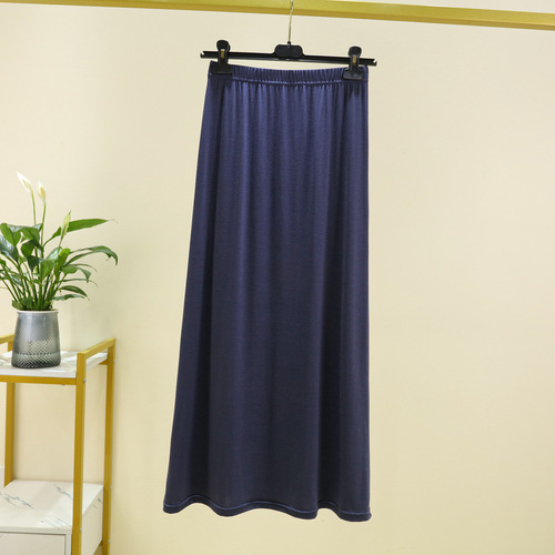 Women's Spring and Summer High-Waist Skimming A-Line Long Dress with Thin Fabric, Stylish and Non-See-Through Large Swing Base Layer Skirt