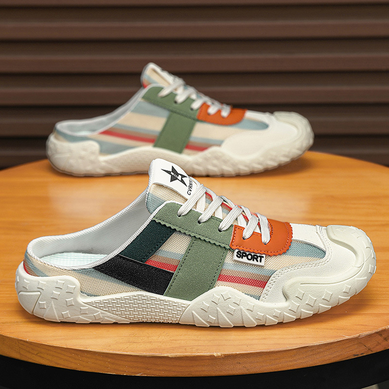 Men's Shoes 2026 Summer New Style Mesh Soft Sole Breathable Slip-On Half Slippers Casual Sports Closed-Toe Slippers Men's Shoes 2026 Summer New Style Mesh Soft Sole Breathable Slip-On Half Slippers Casual Sports Closed-Toe Slippers