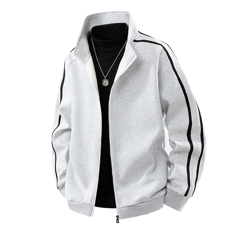 Cardigan de moda transfronterizo chaqueta de color americano chaqueta de rayas de otoño hombre chaqueta de béisbol grande suelta image 9