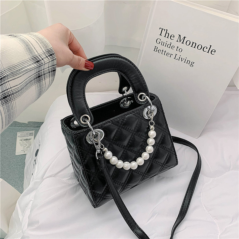 De alto grado francés nicho bolsa 2021 nueva moda rombo perla bolso bandolera Diana bolsa