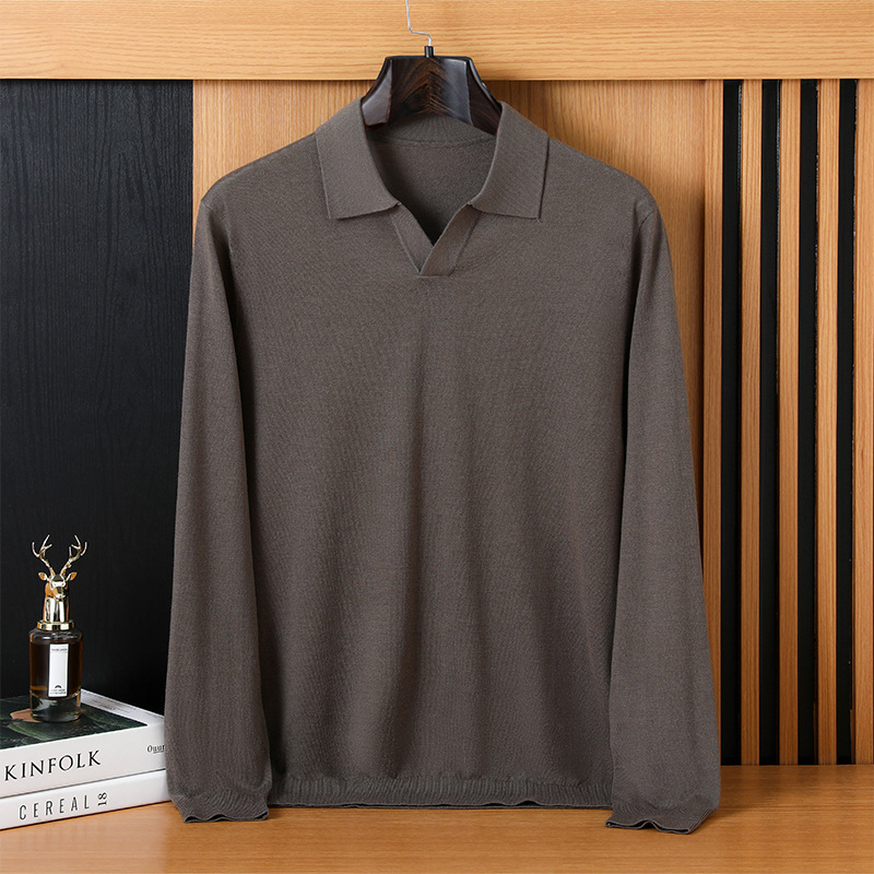 2026 Spring Collection Seagull Collar Thin Knit Sweater for Men, Plus Size Fashionable Base Layer, Extra Large Sweater T-Shirt 2026 Spring Collection Seagull Collar Thin Knit Sweater for Men, Plus Size Fashionable Base Layer, Extra Large Sweater T-Shirt