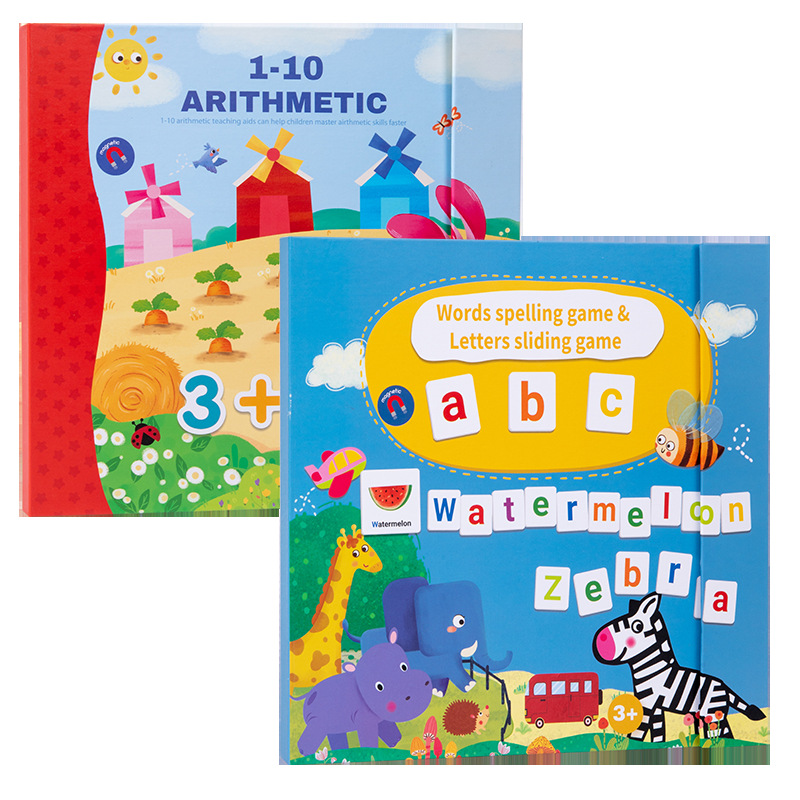 4-6 años de edad los niños de desarrollo de inteligencia plegable portátil magnético letras/números aprendizaje libro enseñanza artefacto