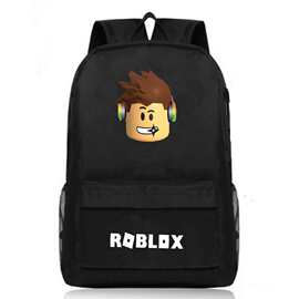 跨境roblox游戏周边星空男女双肩包电脑包高中学生书包闪电图案