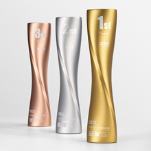 奖杯定制高级感高档铝合金金属雕刻企业年会颁奖优秀员工纪念奖杯