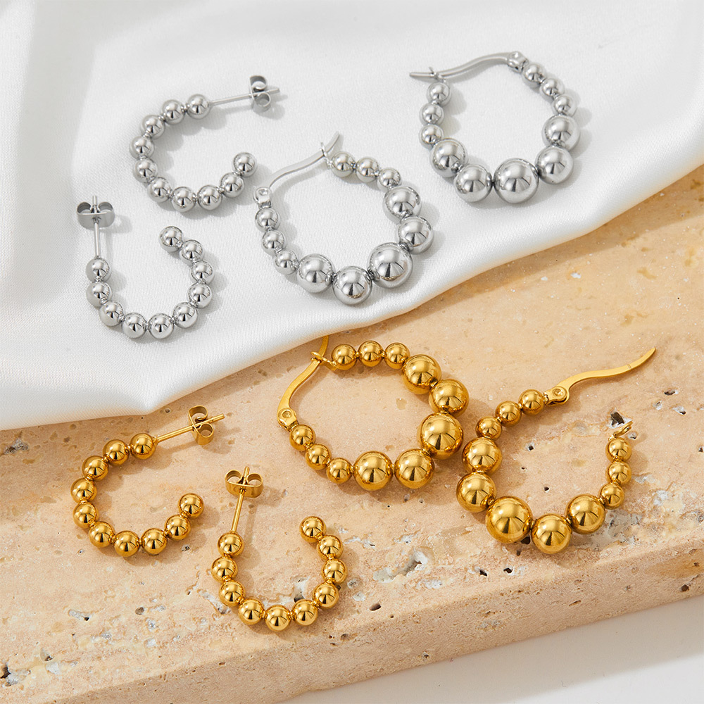 18g Weight Vacuum Plating Gold Plating Process 304 Stainless Steel Ear Needle Material 1 Pair Retro Geometric Plating 304 Stainless Steel 16K Gold Plated White Gold Plated Gold Plated Earrings