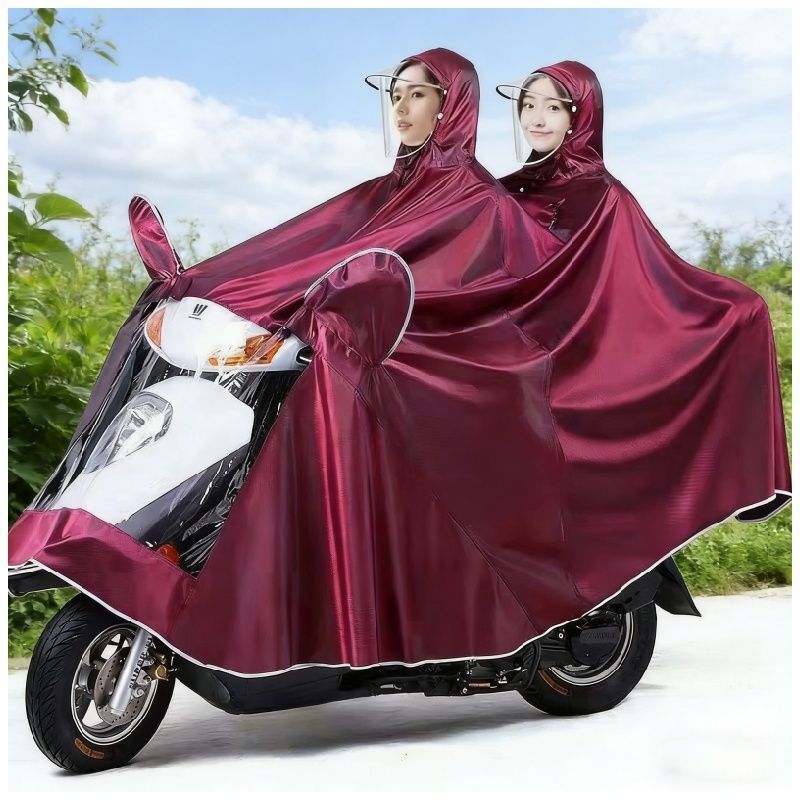 Raincoat for Men and Women, Double-Layer, Enlarged and Thickened, for Electric Vehicles, Single or Double Person, Double-Sided Mask, Rain Poncho for Motorcycles, Storm-Proof Raincoat for Men and Women, Double-Layer, Enlarged and Thickened, for Electric Vehicles, Single or Double Person, Double-Sided Mask, Rain Poncho for Motorcycles, Storm-Proof