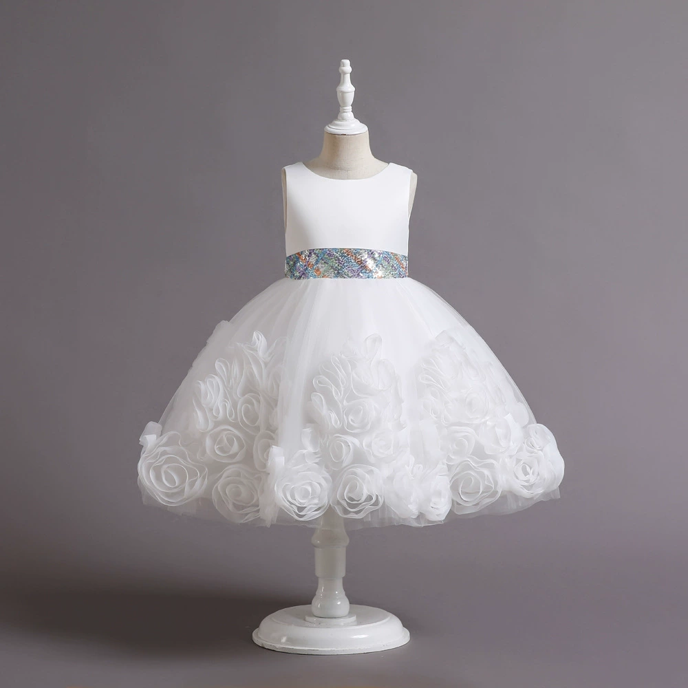 Small princess costume, evening dress, suit, flowered, tulle