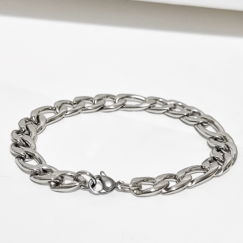 15g Weight Chain Bracelet Classification Titanium Steel Chain Material Twisted Rope Chain, snake chain, figaro chain Chain Type 1 Piece Quantity Daily Occasion Titanium Steel Material Geometric Pattern All Seasons Season Men's Gender Hip-Hop Style Hip-Hop Geometric Titanium Steel Men's Chain Bracelet Men's Chain Bracelets 13