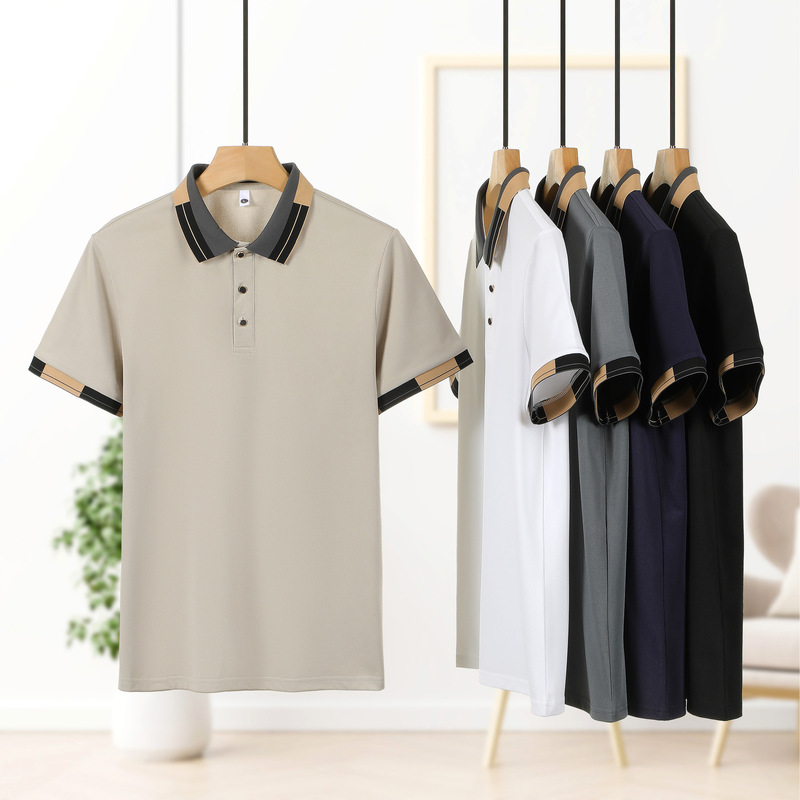 Special cross-border high sense polo shirt short sleeve men's new live explosions fashion ice silk lapel T-shirt wholesale summer Special cross-border high sense polo shirt short sleeve men's new live explosions fashion ice silk lapel T-shirt wholesale summer