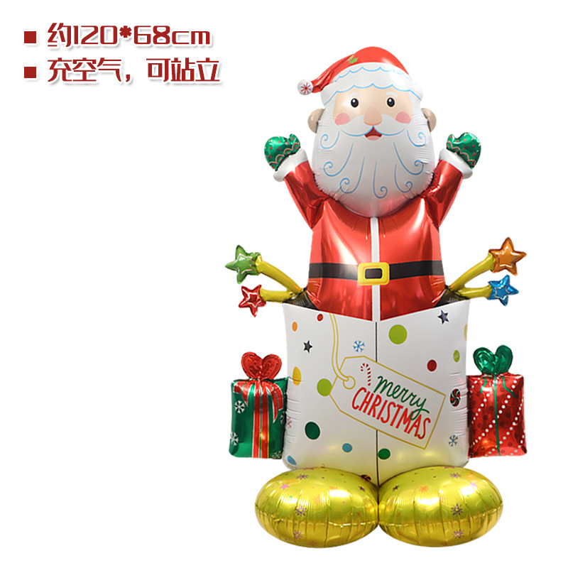 Ventana de Navidad accesorios de decoración de juguete globo 4D de pie de Navidad Viejo hombre Reno árbol de Navidad Super gran globo