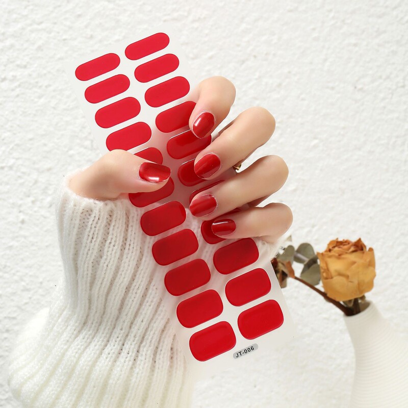 Cross-border wholesale hot 22-finger 16-finger gel nail sticker solid waterproof phototherapy nail polish nail sticker