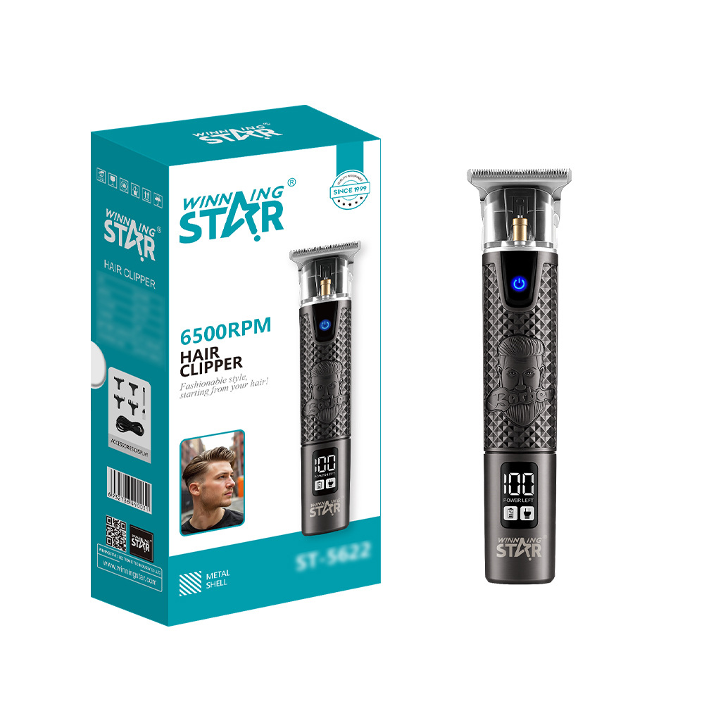 Ganadora estrella transfronteriza interfaz de TYPE-C aceite eléctrico cabeza de pantalla eléctrica Clipper portátil eléctrico tijeras de peluquero traje