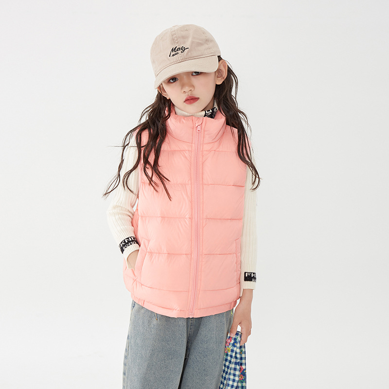 Pato blanco abajo de los niños abajo del chaleco desgaste exterior 2024 otoño y el invierno de los nuevos niños del chaleco del bebé caliente engrosada chaleco
