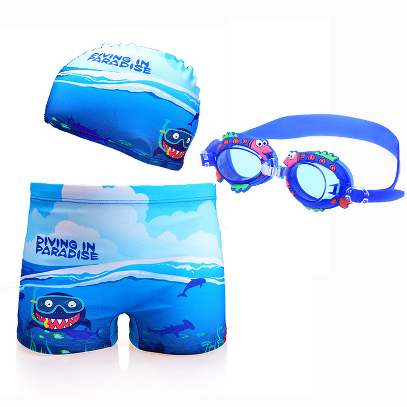 Pantalones de baño para niños, niños, niños, trajes de baño para niños, gorras de baño, gafas de baño para niños, comercio exterior