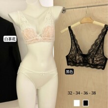 法式深V蕾丝内衣小胸聚拢显大纯欲性感美背无钢圈轻奢文胸套装