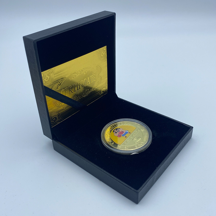 Lápiz de animación pequeño nuevo alrededor de doce monedas conmemorativas de pintura metálica coleccionable insignia puede ser aprobado