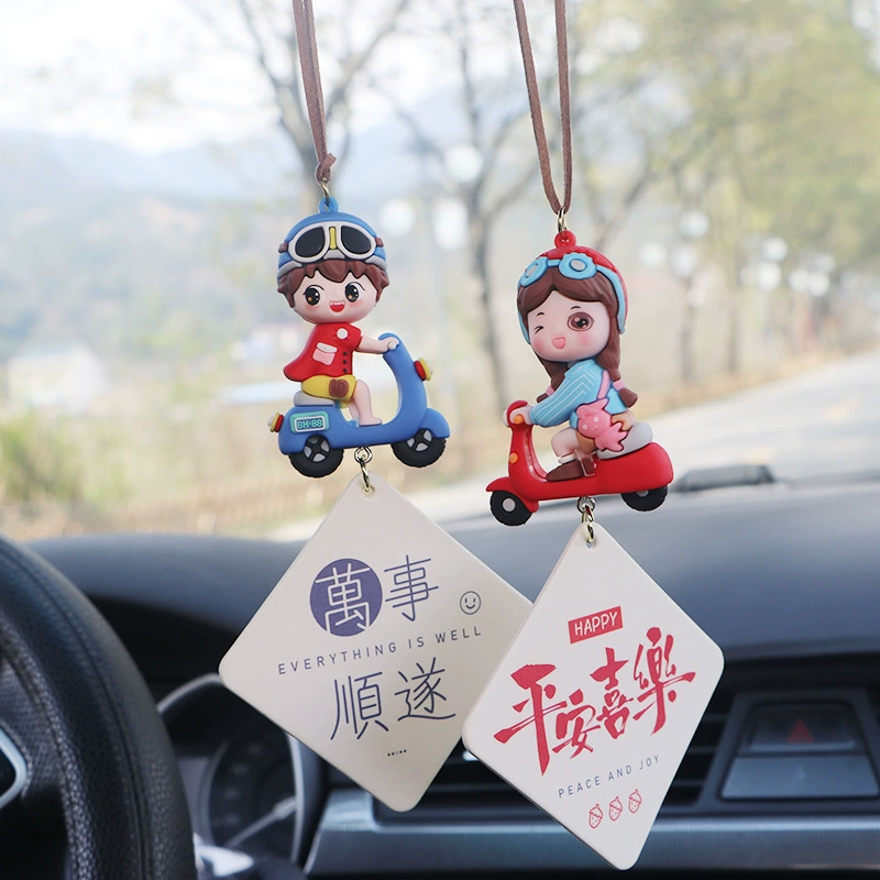Украшение интерьера автомобиля, подвеска для автомобиля, пара, мотоцикл, подвеска для зеркала заднего вида, креативное и милое украшение интерьера автомобиля