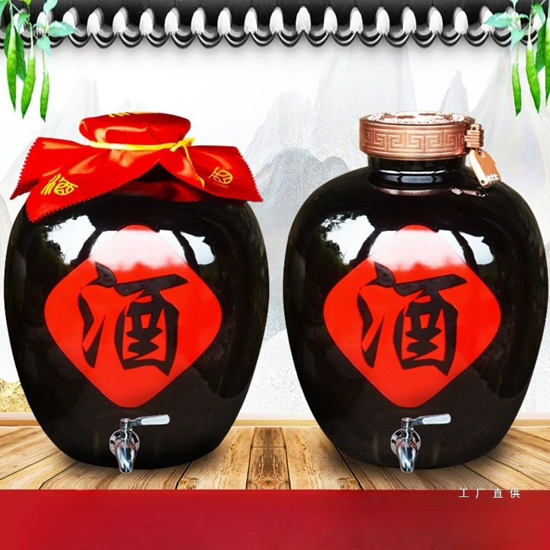Керамическая винная банка Цзиндэчжэнь, банка для белого вина, герметичная банка для хранения вина, бытовая винная банка с краном