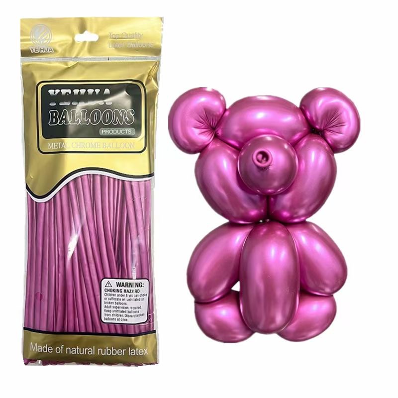 Color de metal 260 globo largo al por mayor engrosada variedad globo 1,8G magia tejida globo DIY
