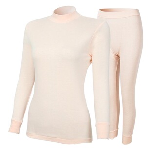 Red bean underwear women's middle-aged and elderly high collar cotton long johns 100 cotton wool suit factory direct sales D3253