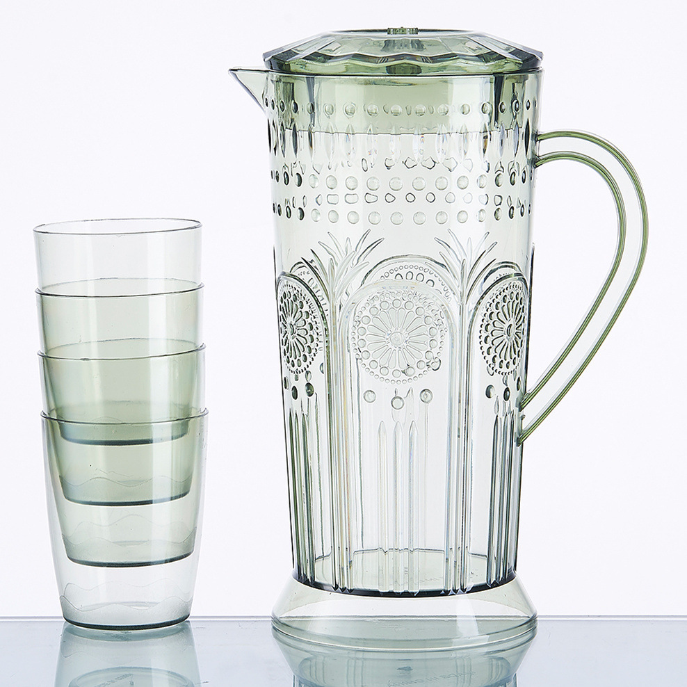 Botella de agua fría de plástico PS en verano tetera doméstica de gran capacidad refrigerador fresco abierto con tetera de agua fría resistente a altas temperaturas