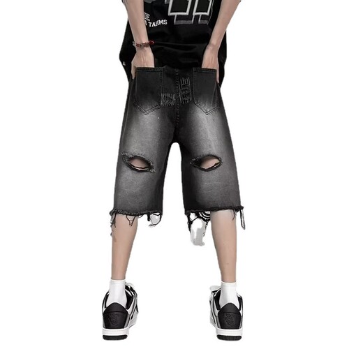Youth Trendy Ins Seven-Foot Pants Spring Jeans Men Fashion High-Waist Minimalist Harajuku Trend