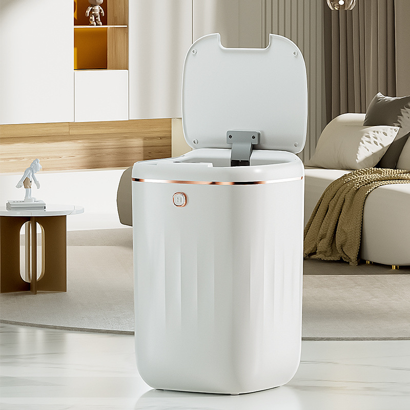 Light luxury smart sensor trash can Large capacity automatic trash can Smart home bathroom waterproof trash can