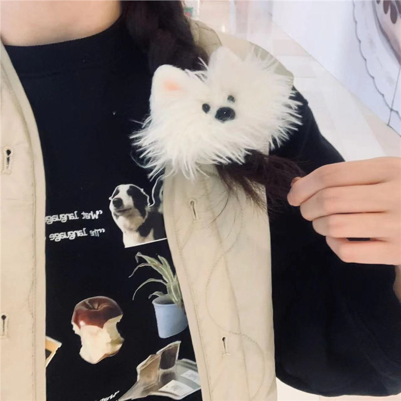 ウエストハイランドヘアクリップ、かわいいぬいぐるみ子犬、ポメラニアン、サモエド、前髪クリップ、サイドクリップ、BBクリップ|undefined