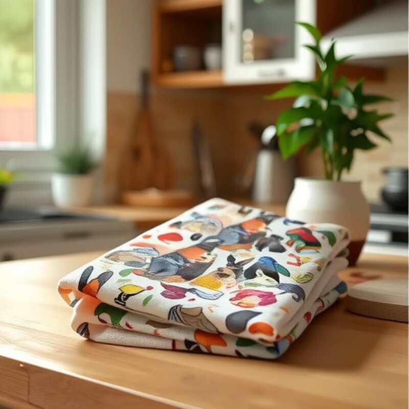High-grade Microfiber Cartoon Printing Tea Towel Baby Absorbent Towel Kitchen Cleaning Towel Thickened Heat Transfer Bath Towel
