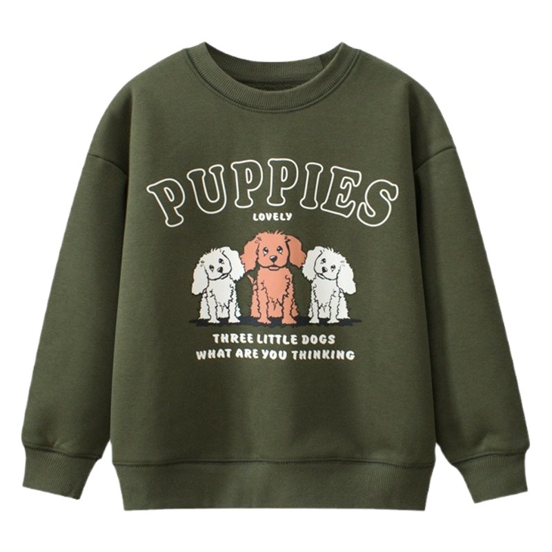 GRRR ropa de estilo coreano para niños suministro transfronterizo Otoño e Invierno suéter para niños mediano y grande ropa de hombre y mujer forrada de lana entrega de una sola pieza