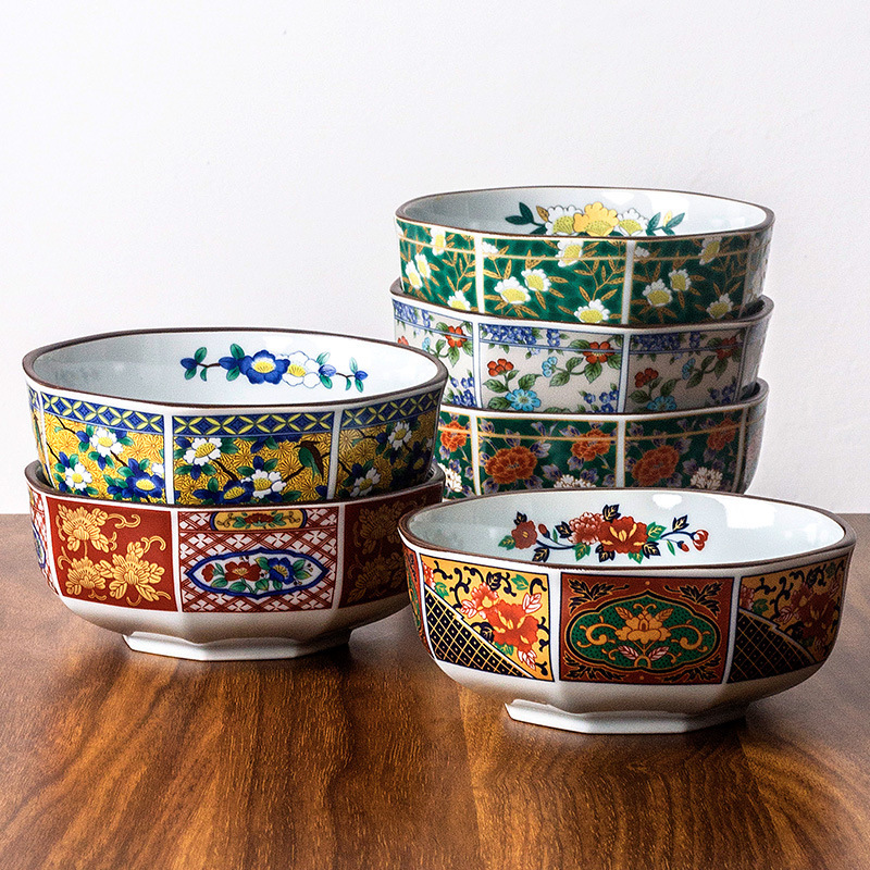 Japan Imported Wushan Kiln Retro Ceramic Bowl Gui Wanli Tableware Rice Bowl Noodle Soup Bowl Anise Bowl Dessert Bowl