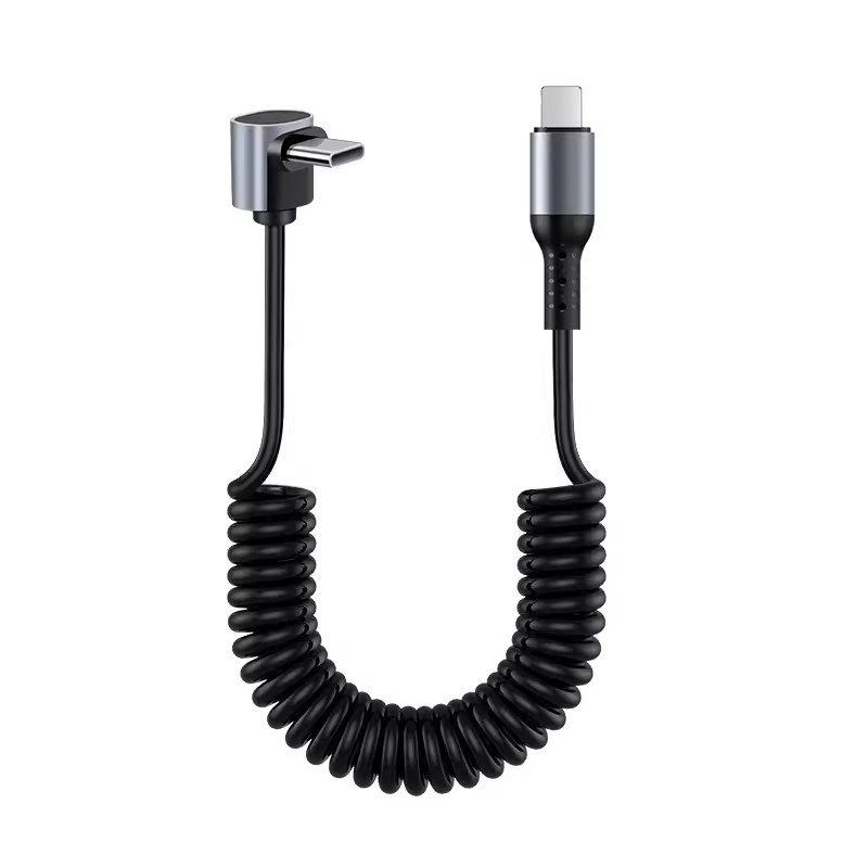 Cable DE DATOS retráctil de primavera 6A carga súper rápida para Huawei Apple 14 cable de carga del encogimiento del coche carplay