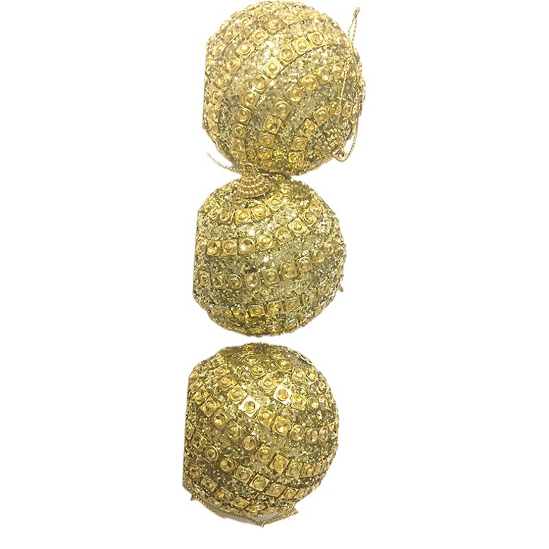 Bola de Navidad con lentejuelas de oro decoraciones para árboles de Navidad adornos colgantes de Navidad ventana Bola de colores 8m3 paquete
