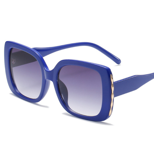 2947 Large Square PC Gold Frame Sunglasses Fashionable for Men and Women Amazon Sunglasses Wholesale UV Protection