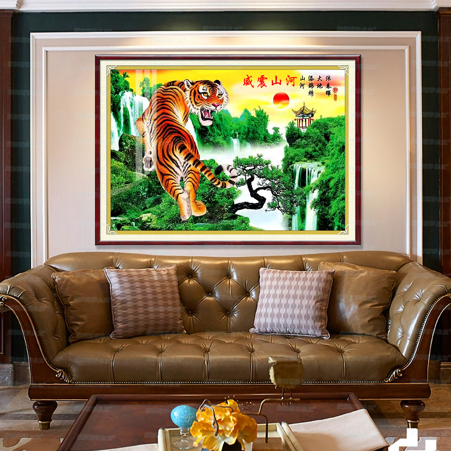 Monalisa Royal punto de cruz Weizhen Montaña y Río nuevo hilo hecho a mano Chino bordado entrada de la sala de estilo Chino image 1