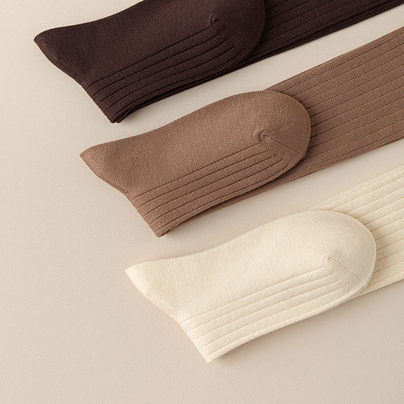 Calzini sopra il ginocchio in cashmere, calzini in pile da donna, autunnali e invernali, calzini lunghi, spessi e caldi, calzini alti invernali fino al ginocchio_voghion.com