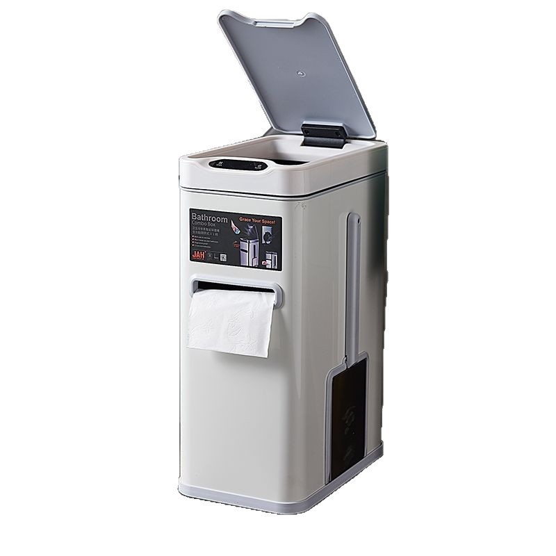 JAH 誘導トイレトイレ家庭用ステンレス鋼金属全自動スマート電気ゴミ箱蓋付き|undefined