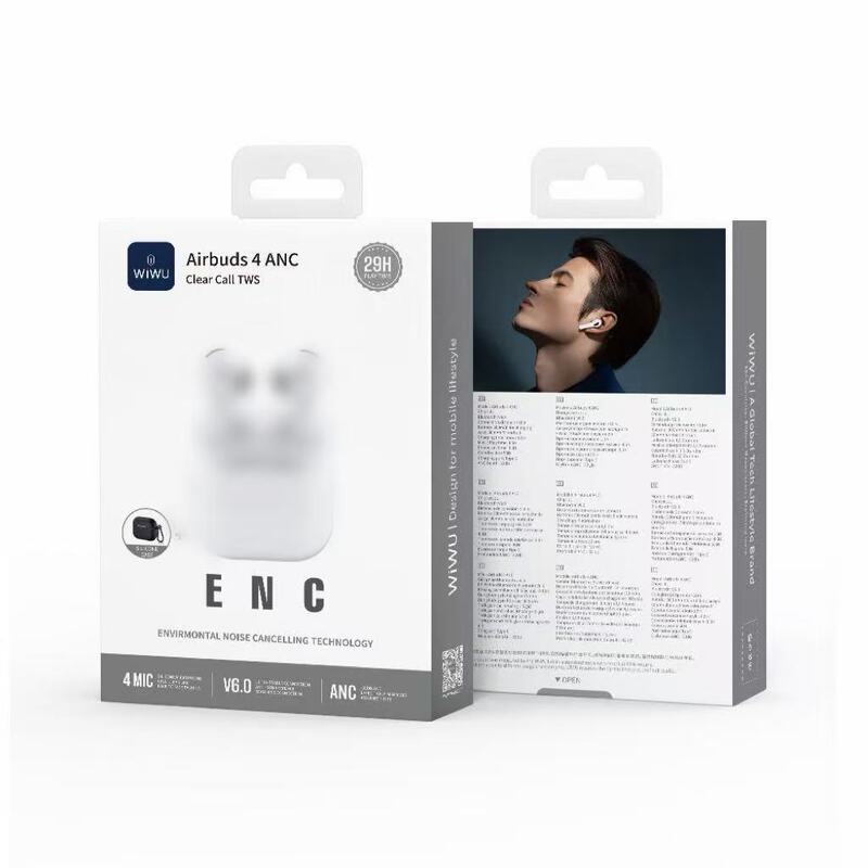 Gimars Wiwu Airbuds4Anc Noise-Cancelling Call Bluetooth Earphones Suitable for Apple 4Th and 7Th Generation Wireless In-Ear Devices