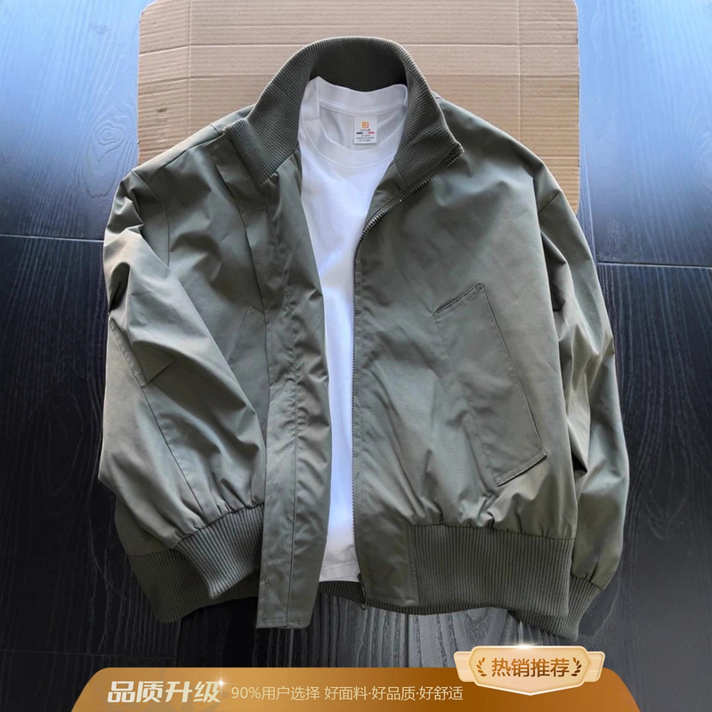 Cross-Border Foreign Trade Export Trendy Flight Jacket for Men, Autumn and Winter Fashion Brand Stand-Collar Heavy-Duty Workwear Jacket Cross-Border Foreign Trade Export Trendy Flight Jacket for Men, Autumn and Winter Fashion Brand Stand-Collar Heavy-Duty Workwear Jacket