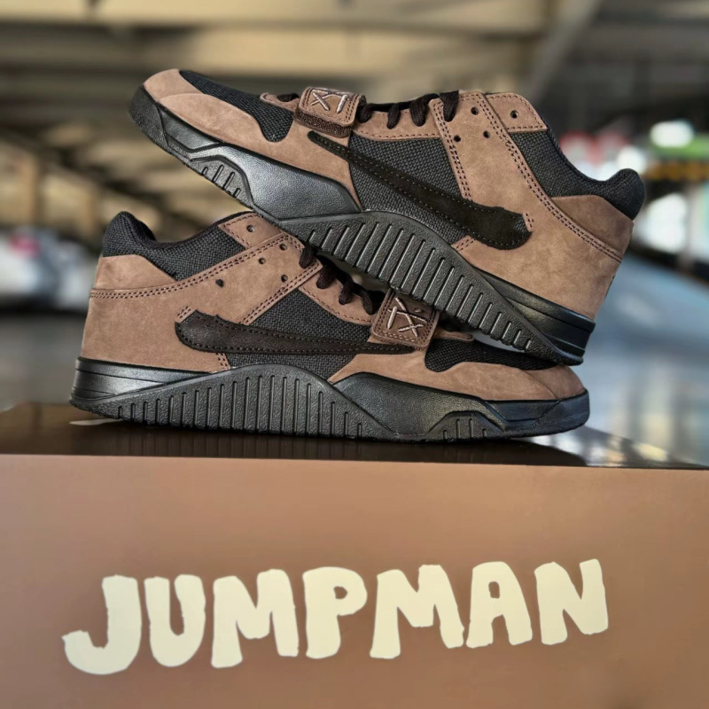 Original Jumpman Jack Reverse Hook Collaboration Basketball Shoes Black Mocha Ghost Face Embroidery Unisex Casual Sports Sneakers