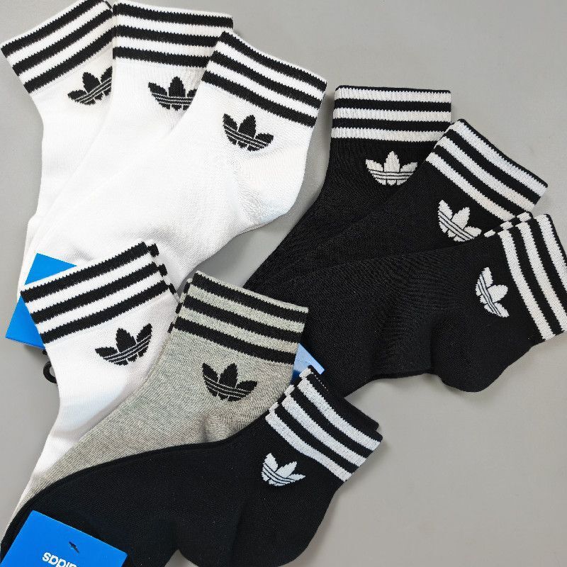 Wholesale Adidas three-pair pack of socks, unisex, mid-calf, athletic, long, student, sweat-absorbing, running, short, basketball, trendy socks Wholesale Adidas three-pair pack of socks, unisex, mid-calf, athletic, long, student, sweat-absorbing, running, short, basketball, trendy socks