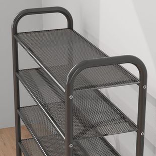 Wrought Iron Shoe Rack at the Door, Sturdy and Simple Multi-Layer Shoe Rack Behind the Door, Durable and Dust-Proof Shoe Storage Fenglun