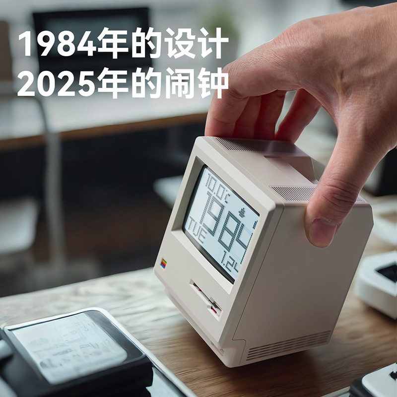 新款麦克钟闹钟 趣味时钟灯USB充电夜灯摆件数显日历温度礼品闹钟|undefined