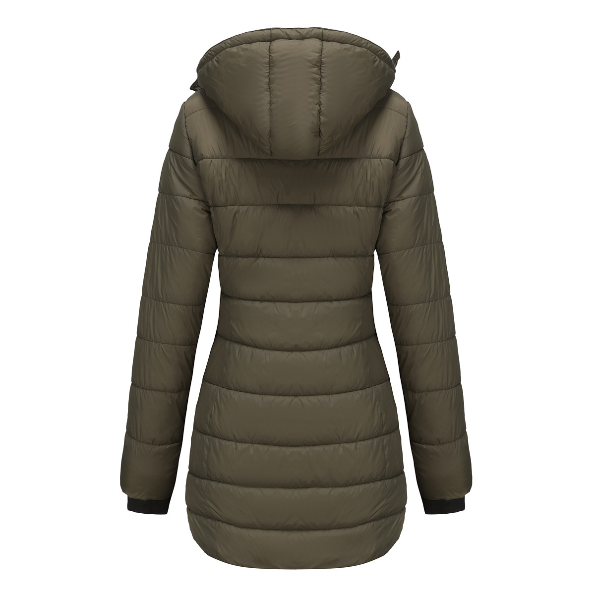 Abrigo de invierno para mujer con capucha extraíble parka impermeable_voghion.com