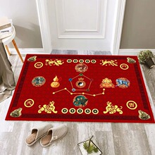 金蟾葫芦开运聚财旺宅地垫水晶绒入户门脚垫太极五行八卦玄关脚垫