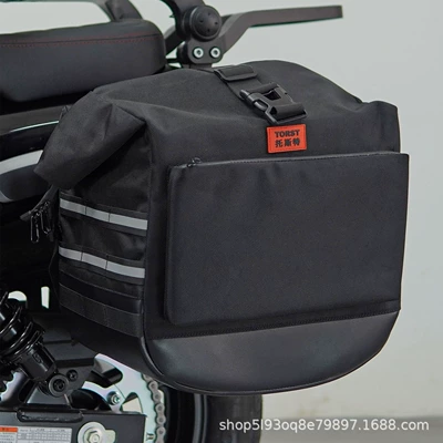 Carbon Steel Motorcycle, Motorcycle bumper - black-waterproof-quick-release-canvas-edge-bag-single-package-security-car-bracket