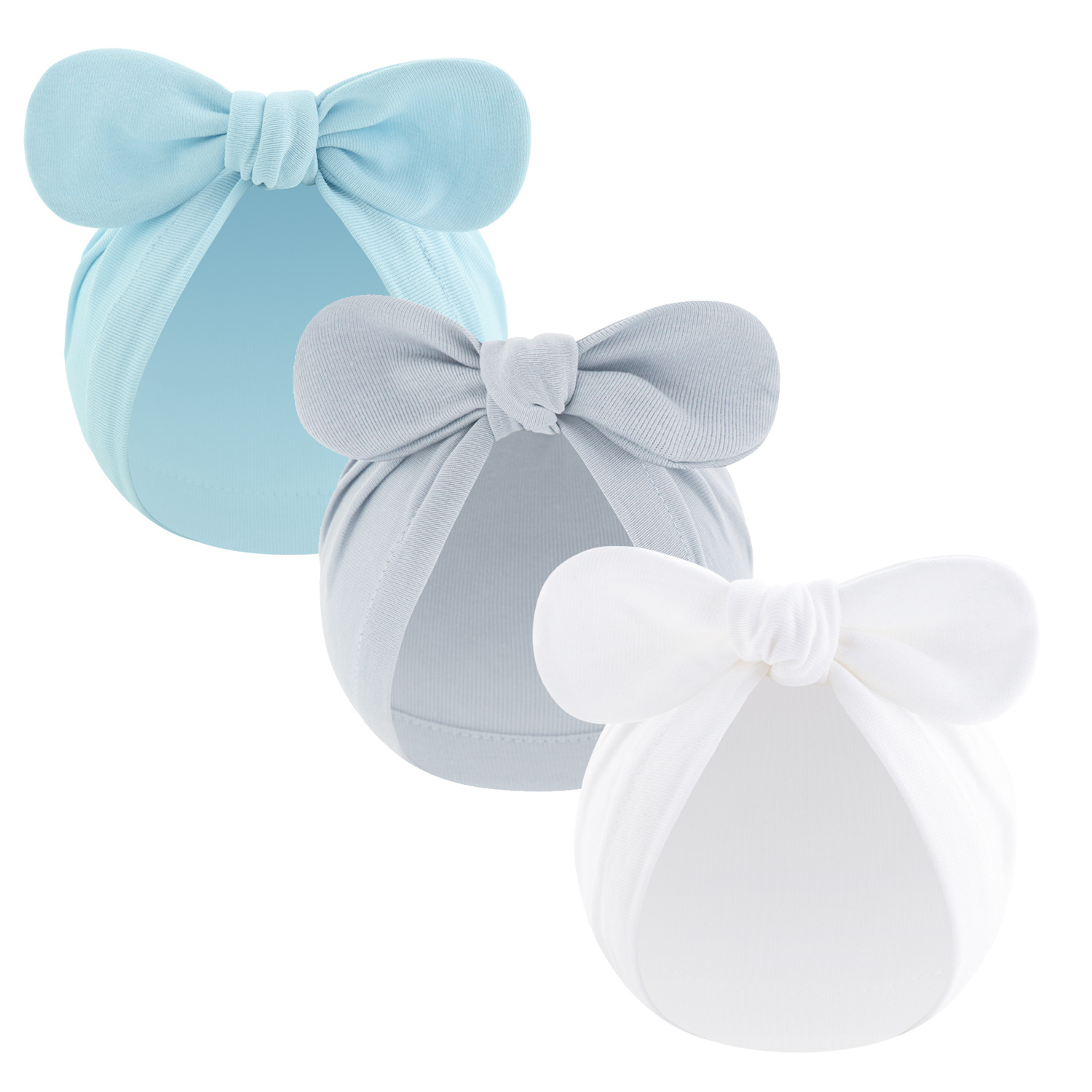 Newborn Rabbit Ear Pullover Hat, Soft Knotted Baby Hat For Spring_voghion.com