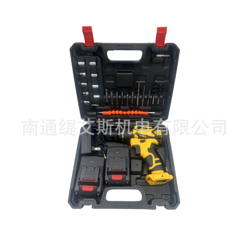 Transfronterizo 21V nuevo taladro eléctrico de litio taladro eléctrico destornillador eléctrico multifuncional conjunto de herramientas de taladro eléctrico