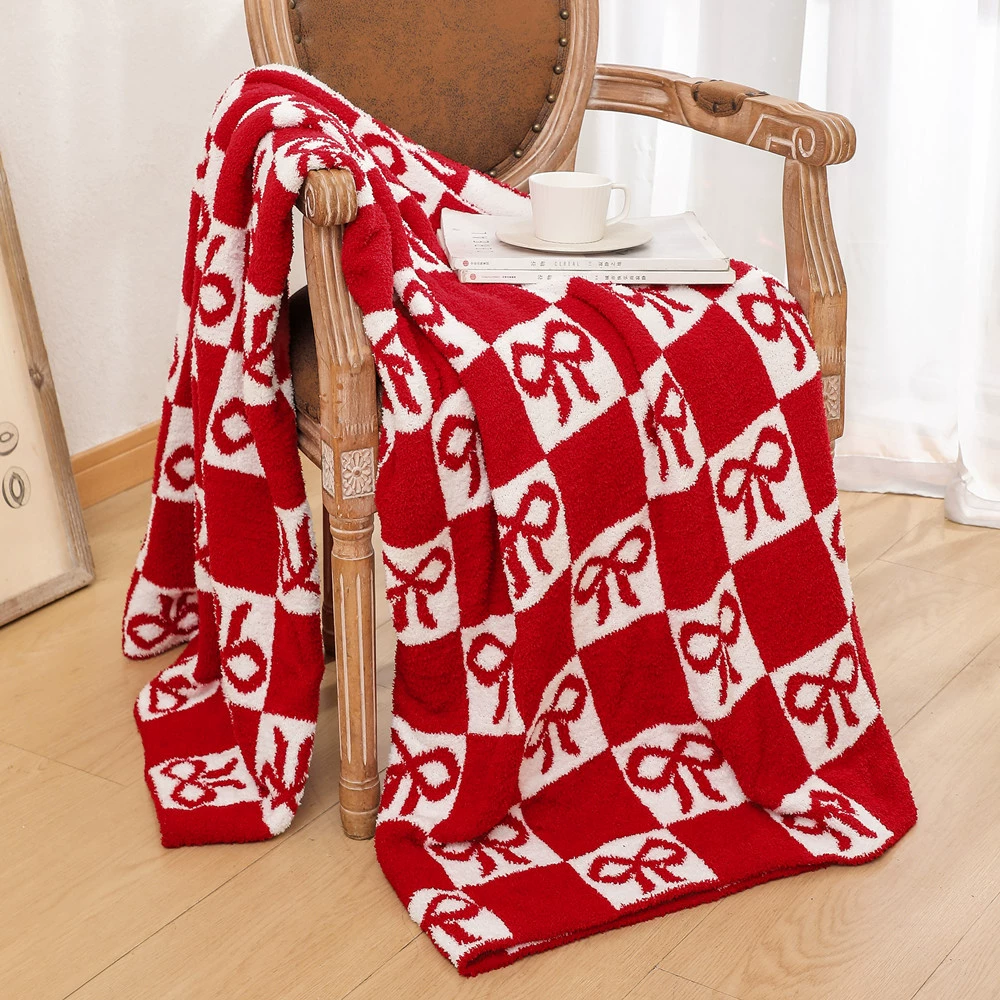 Плед из полувельвета, вязаный плед, плед для кондиционера, плед-покрывало, плюшевый плед с изображением пряничной куклы, плед для отдыха.